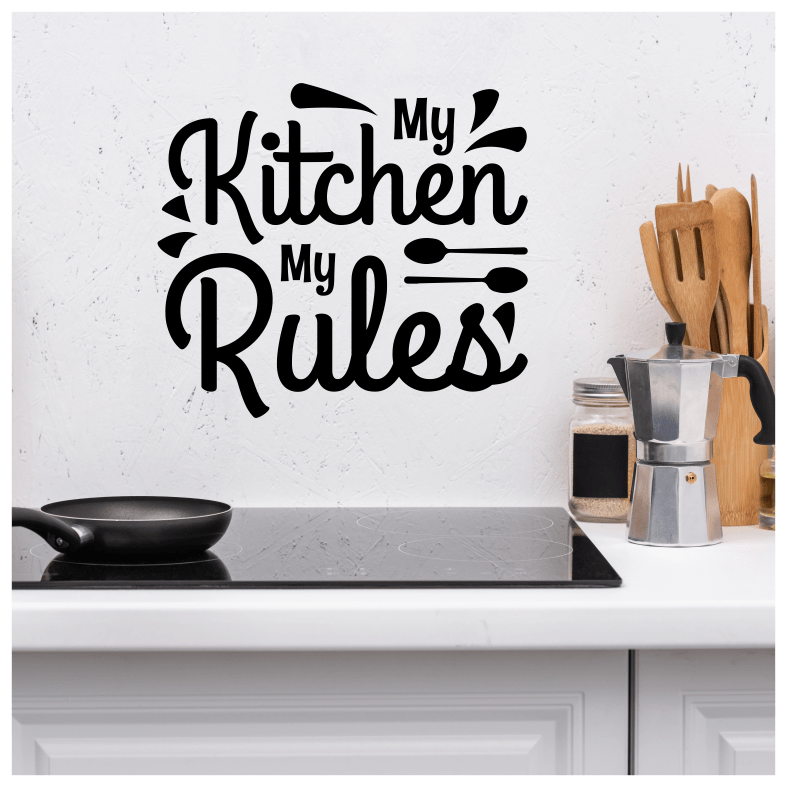 My Kitchen My Rules Spoons Quote Wall Sticker