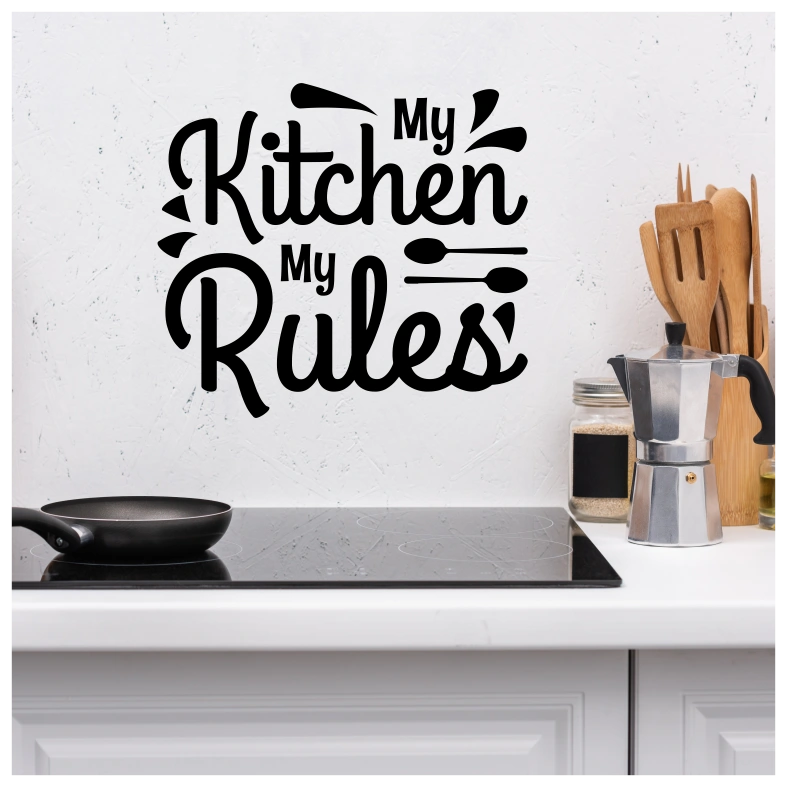 My Kitchen My Rules Spoons Quote Wall Sticker
