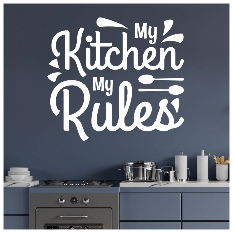 My Kitchen My Rules Spoons Quote Wall Sticker