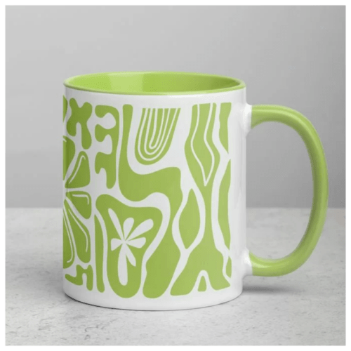 White Ceramic Mug with Colour Inside 11oz