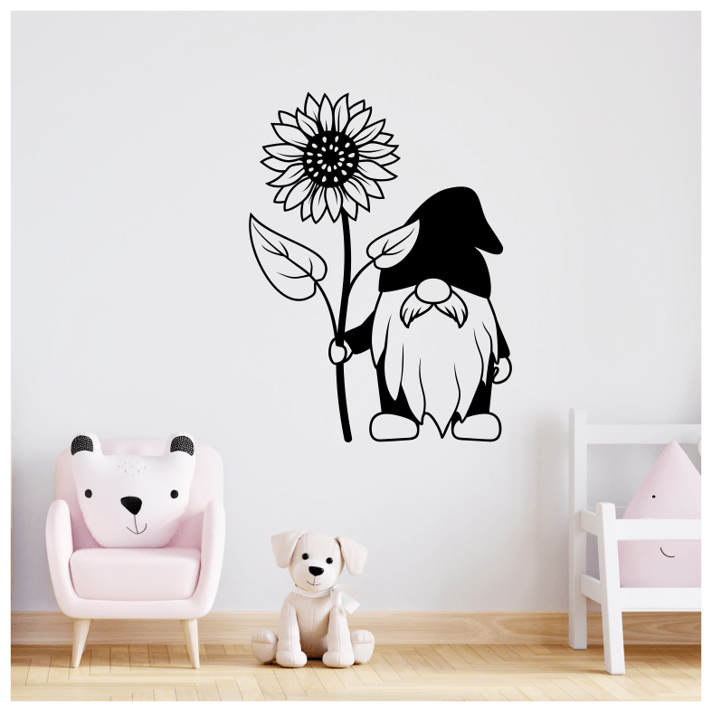 Sunflower Gnome Wall Sticker