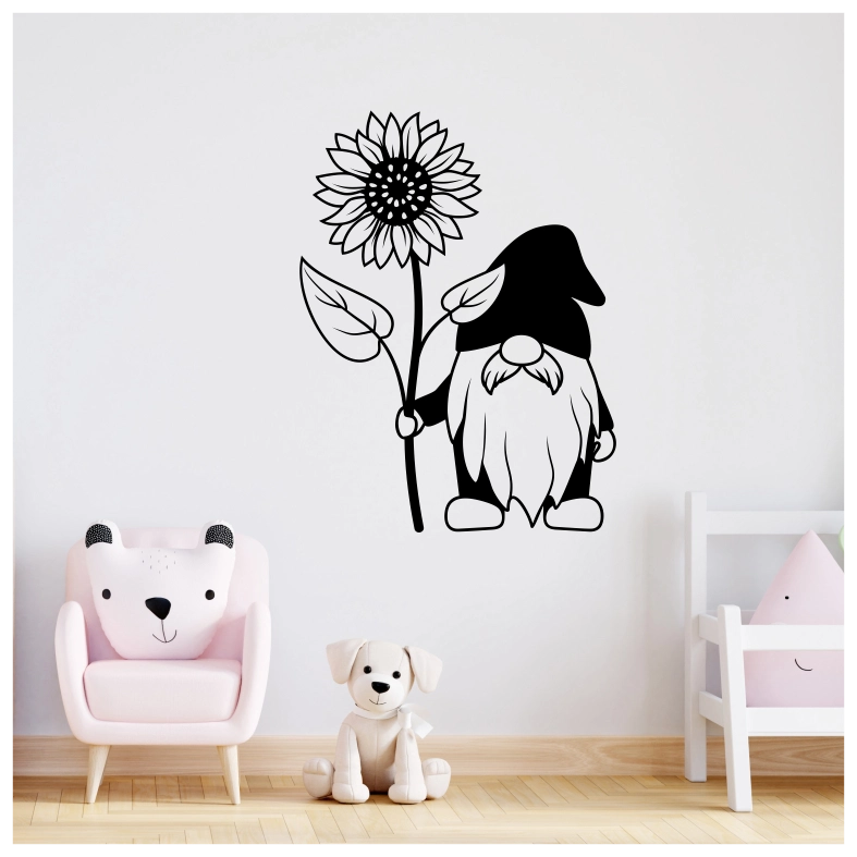 Sunflower Gnome Wall Sticker