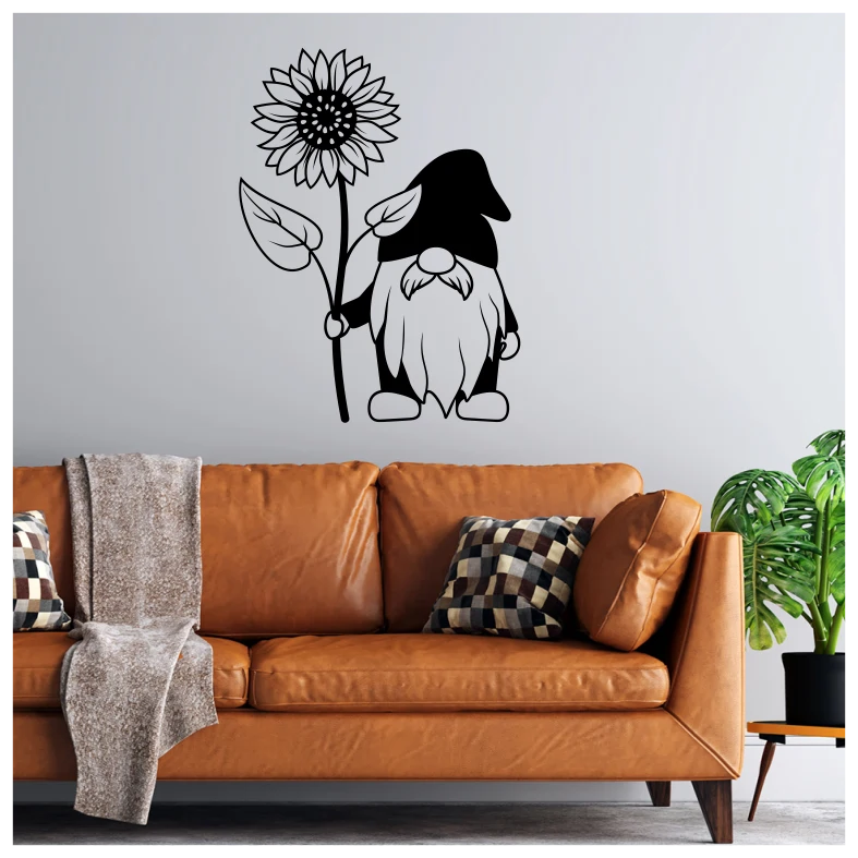 Sunflower Gnome Wall Sticker