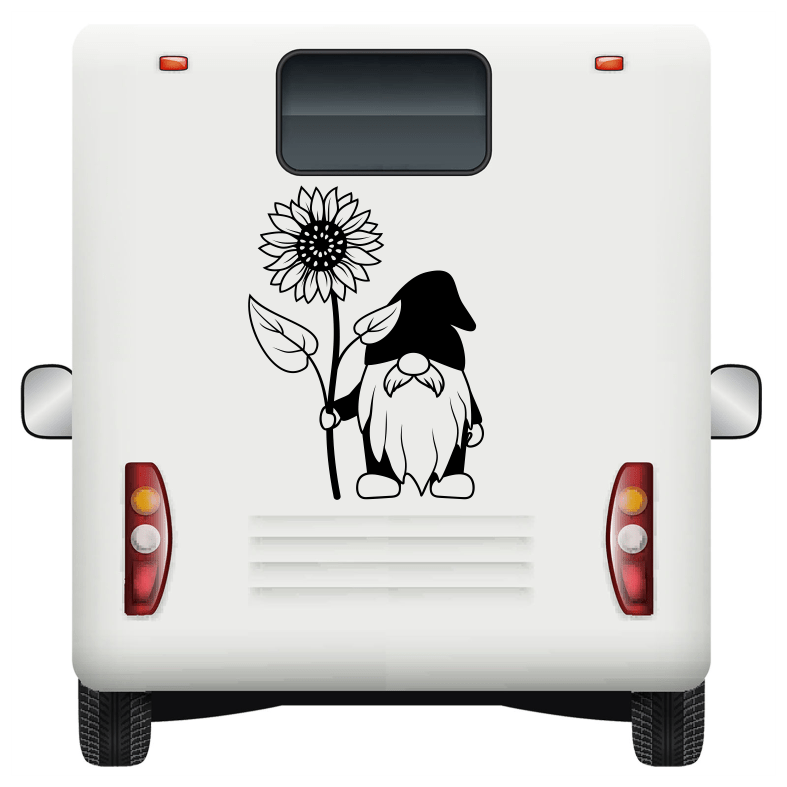 Sunflower Gnome Car Sticker Decal