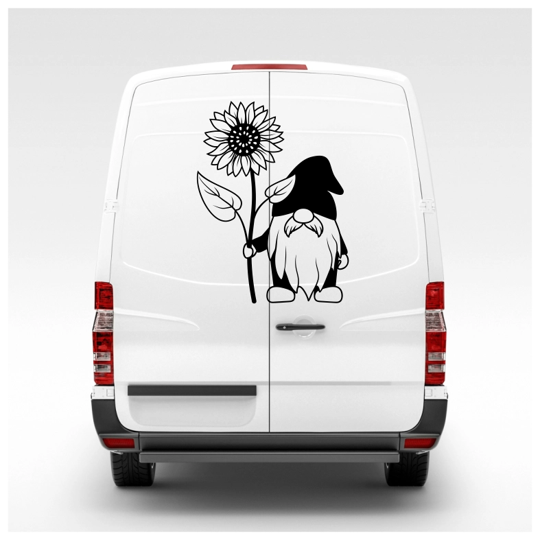 Sunflower Gnome Car Sticker Decal