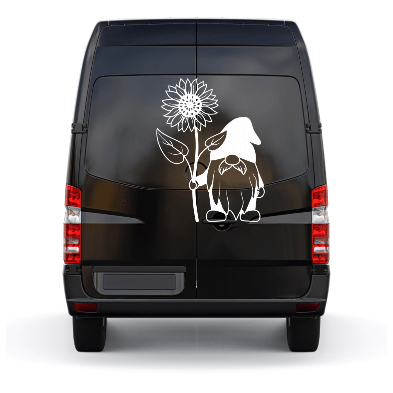 Sunflower Gnome Car Sticker Decal