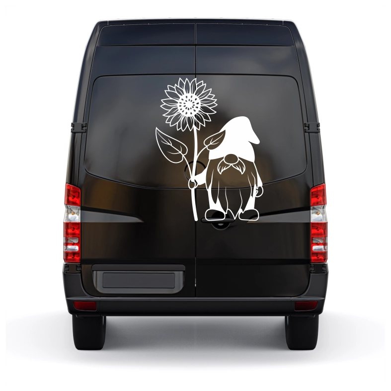 Sunflower Gnome Car Sticker Decal