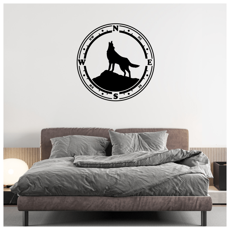 Wolf Compass Wall Sticker