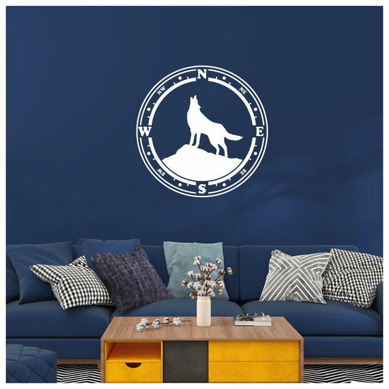 Wolf Compass Wall Sticker