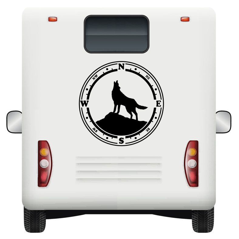 Wolf Compass Car Sticker Decal