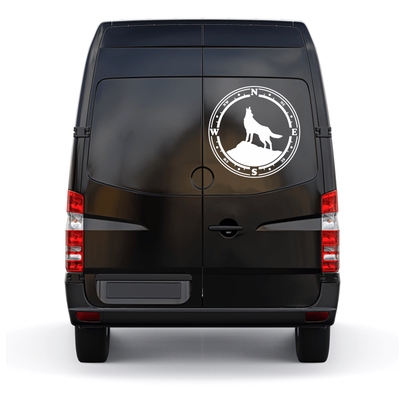 Wolf Compass Car Sticker Decal