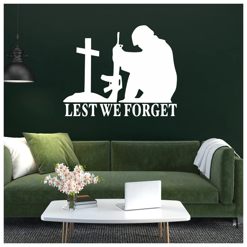 Lest We Forget Kneeling Soldier Wall Sticker