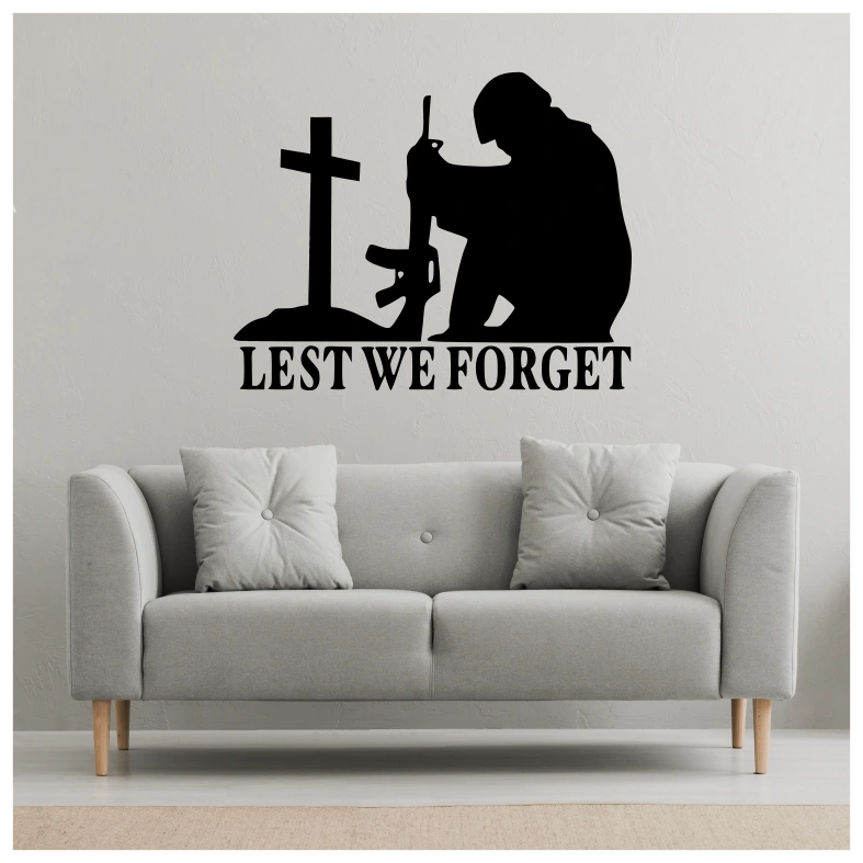Lest We Forget Kneeling Soldier Wall Sticker