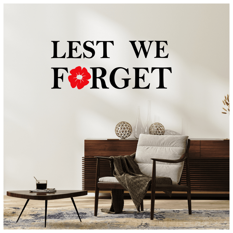 Lest We Forget Poppy Quote Wall Sticker