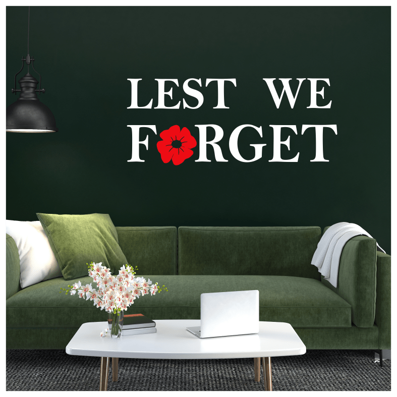 Lest We Forget Poppy Quote Wall Sticker