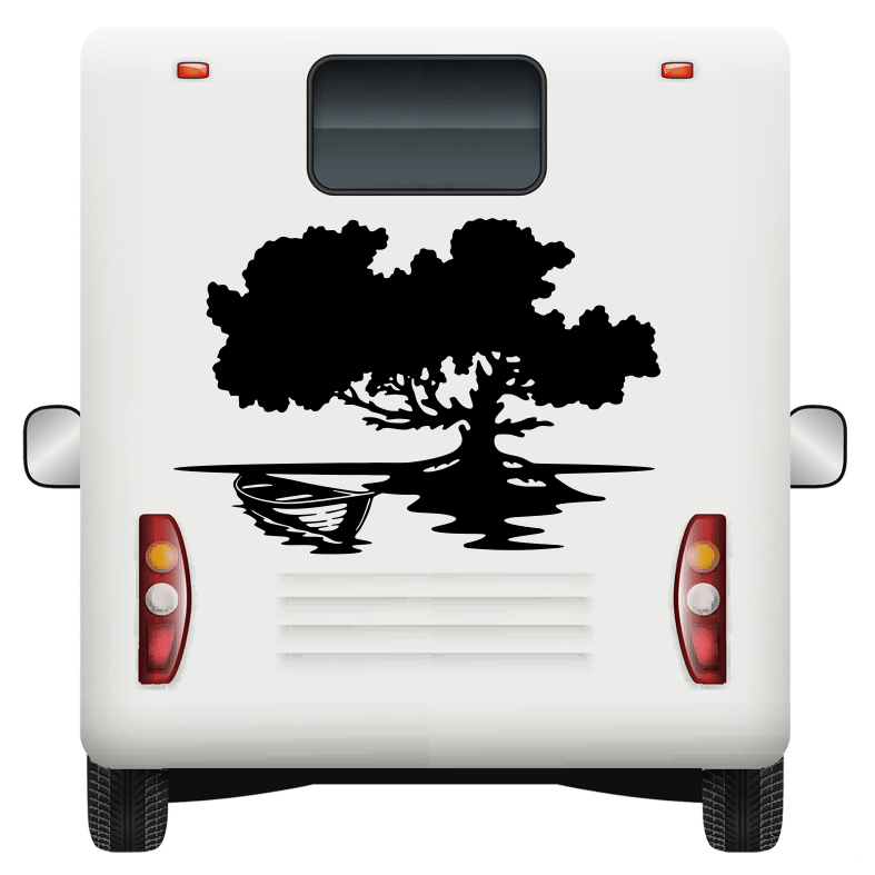 Tree Boat Car Sticker Decal