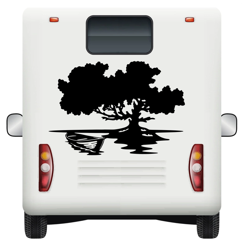 Tree Boat Car Sticker Decal
