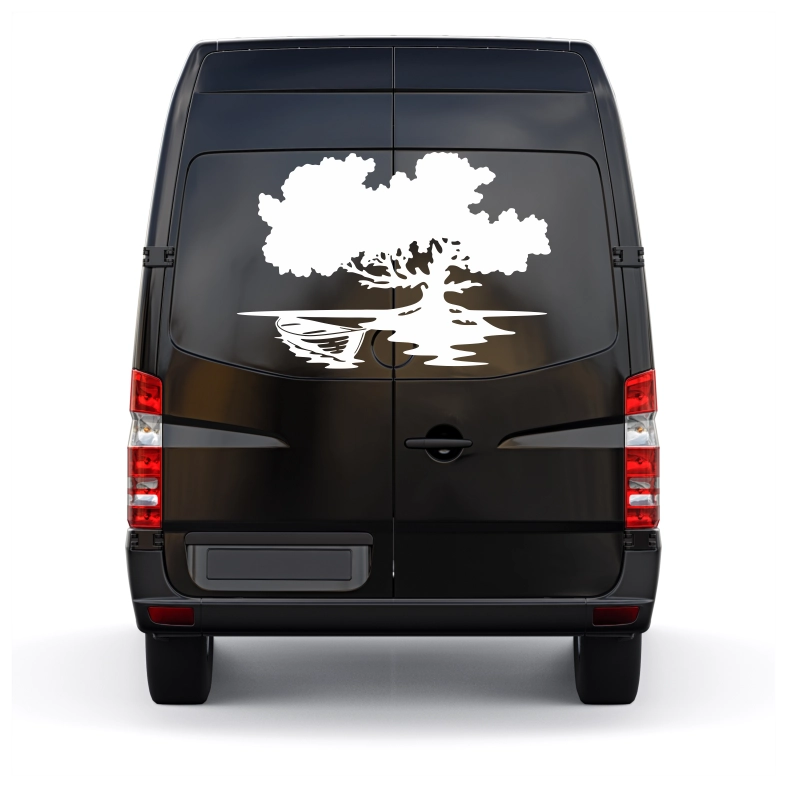 Tree Boat Car Sticker Decal