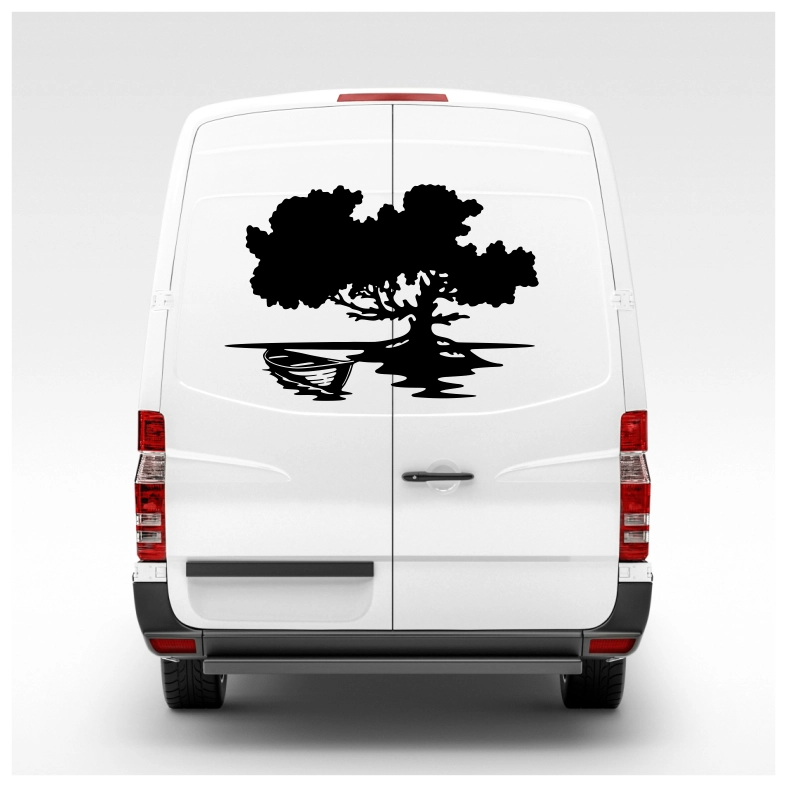 Tree Boat Car Sticker Decal