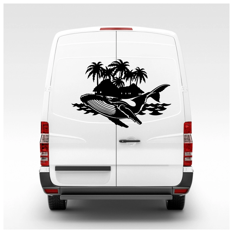 Whale Island Car Sticker Decal