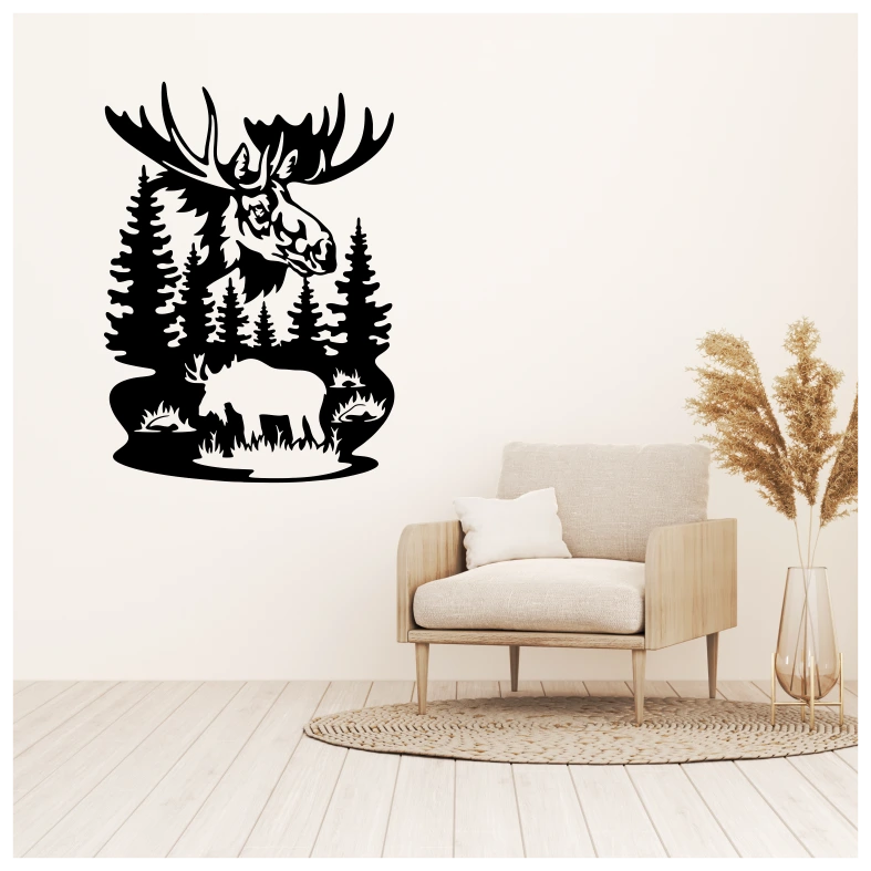 Wildlife Moose Forest Wall Sticker