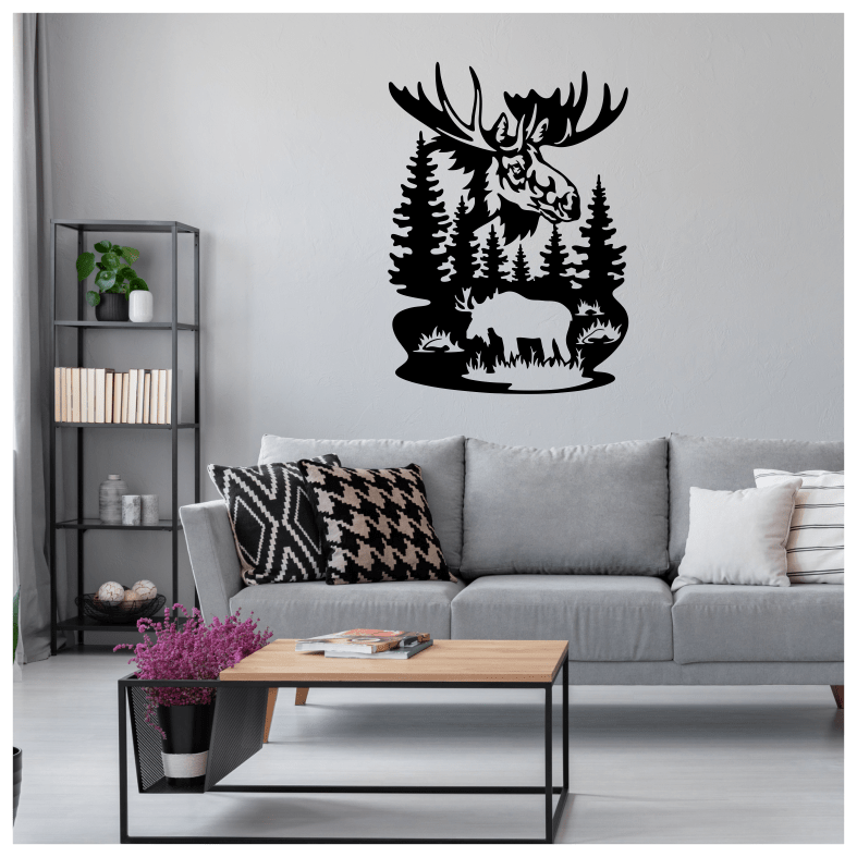 Wildlife Moose Forest Wall Sticker