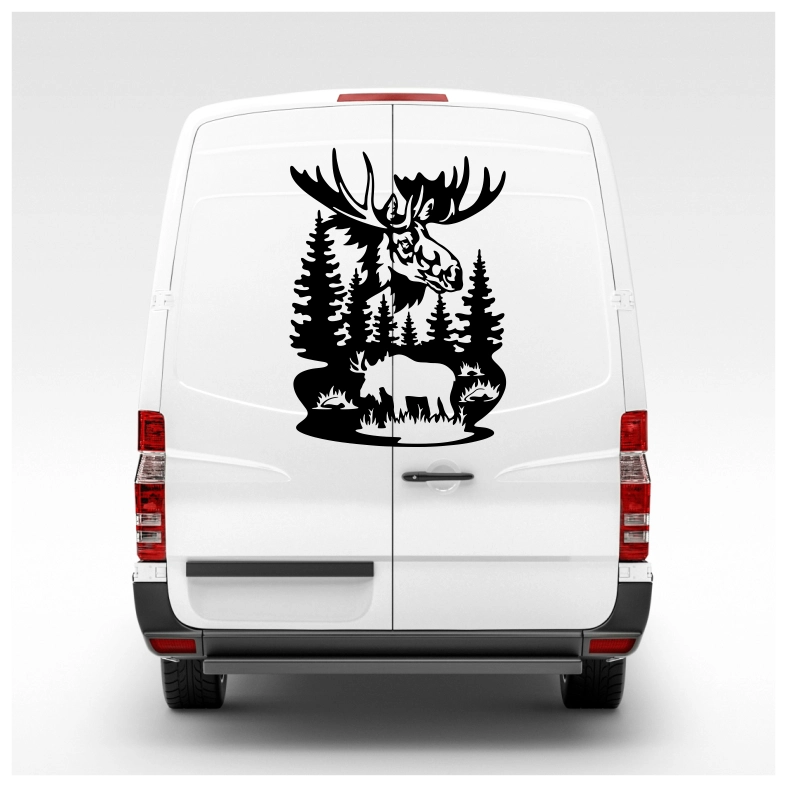 Wildlife Moose Forest Car Sticker Decal