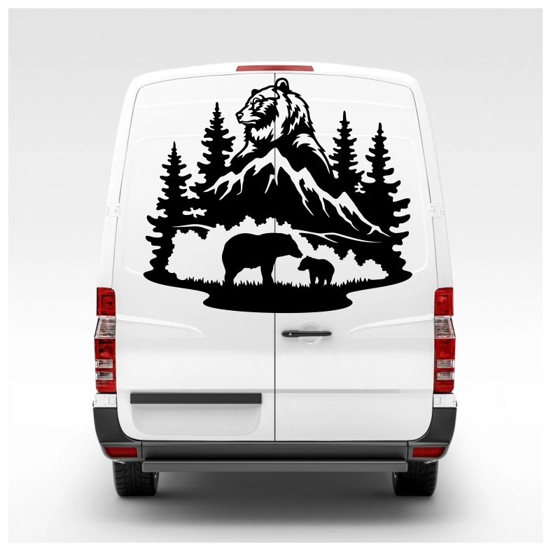 Wildlife Bears Car Sticker Decal