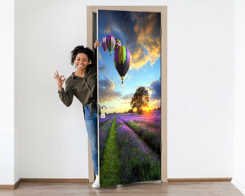 Balloons and Lavender Door Sticker