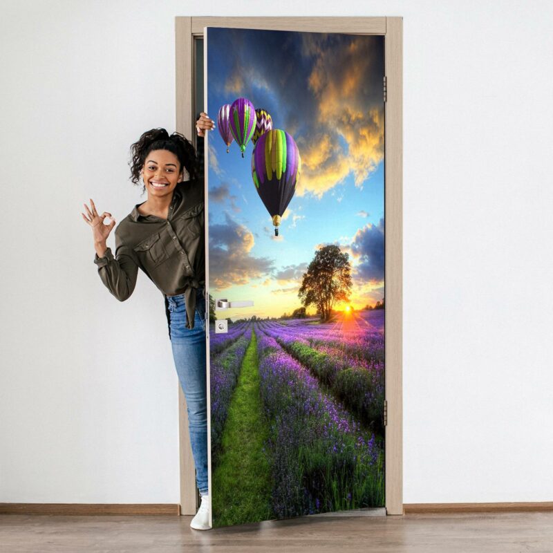 Balloons and Lavender Door Sticker