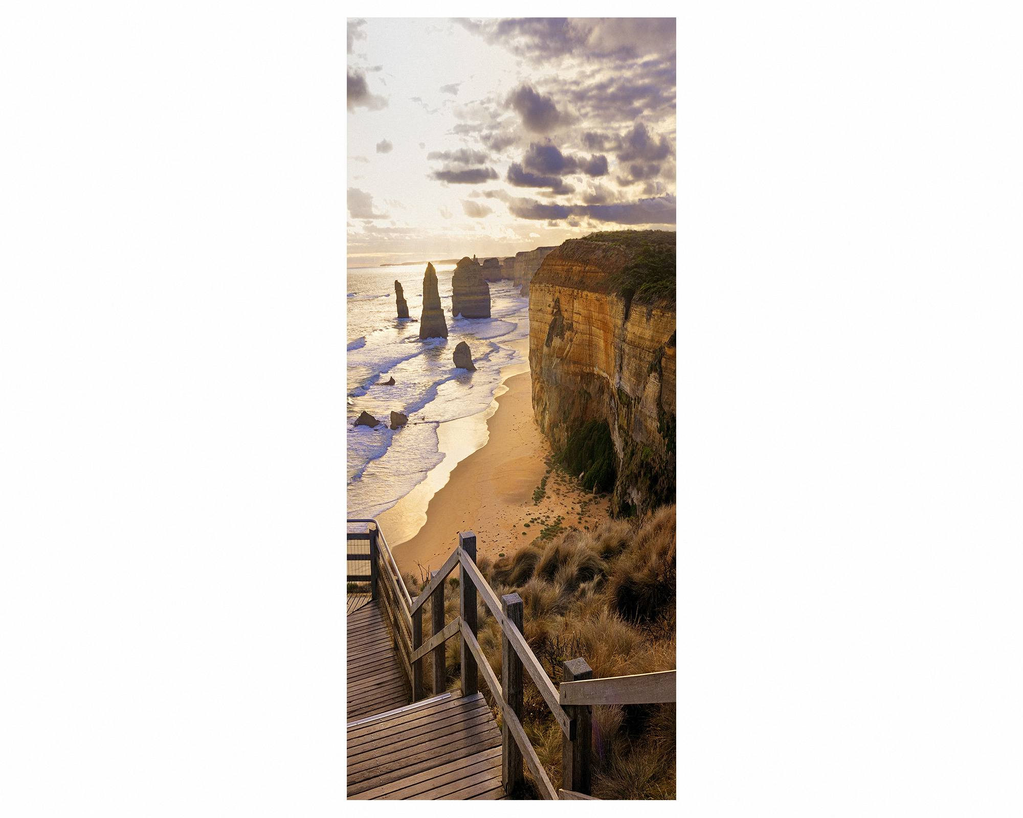 Beach with Cliffs Door Sticker