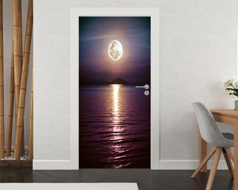 Full Moon Over the Sea Door Sticker