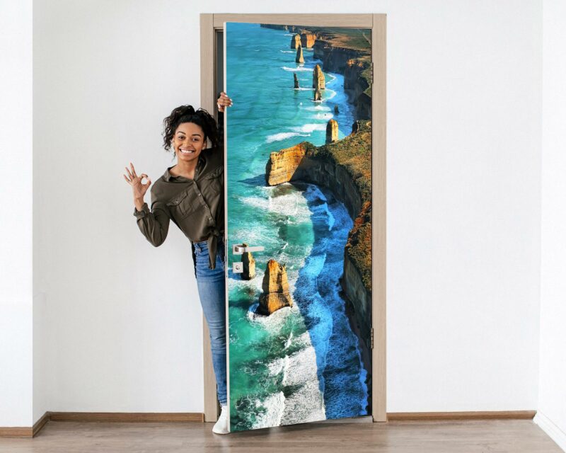 Cliff Coastline Door Sticker