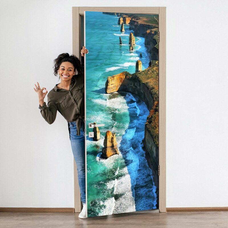 Cliff Coastline Door Sticker