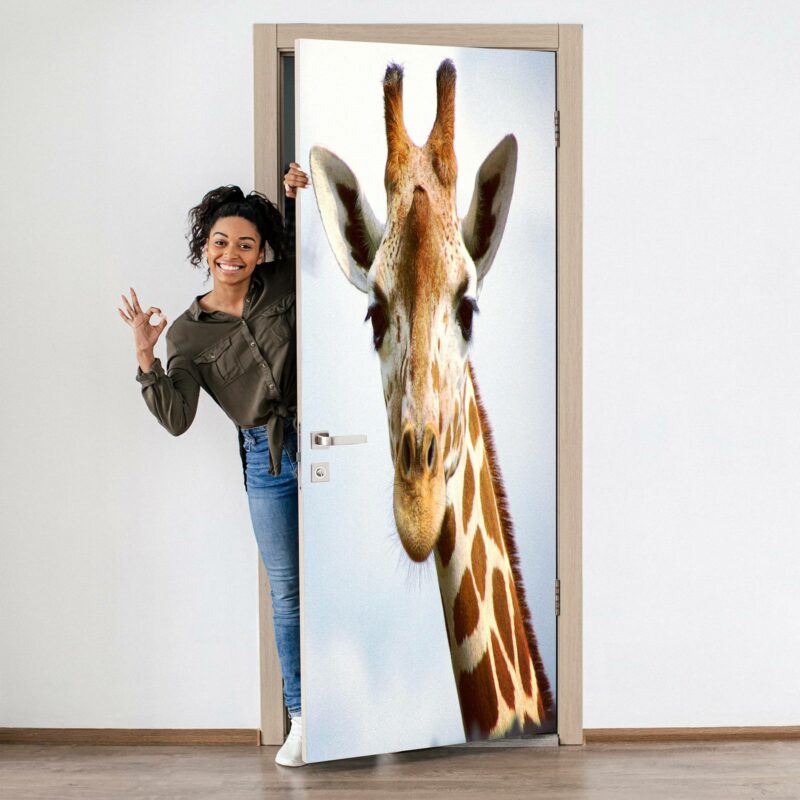 Giraffe Face Door Sticker