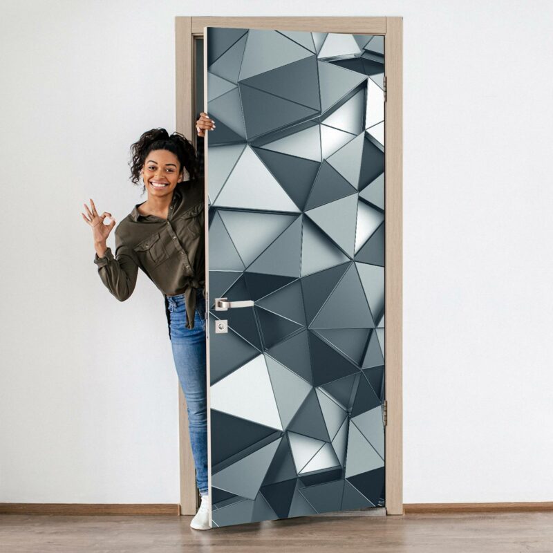 Abstract Polygonal 3D Door Sticker