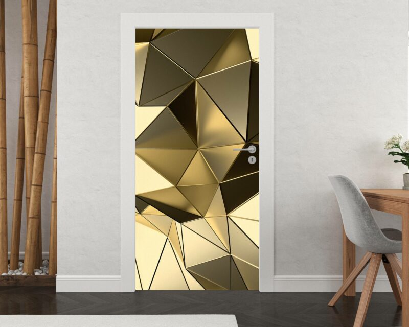 Gold Background 3D Effect Door Sticker