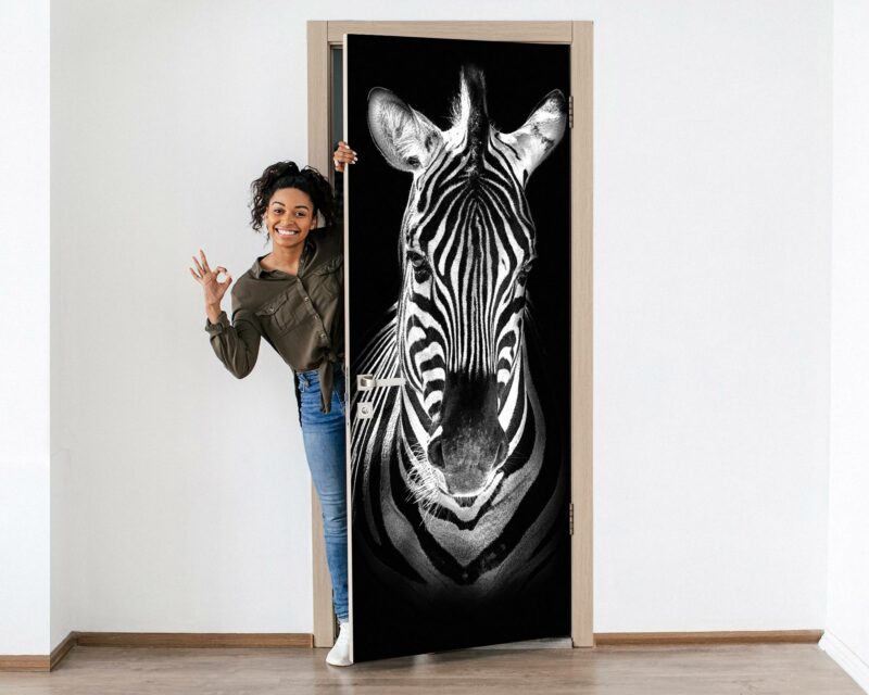 Zebra Face Door Sticker