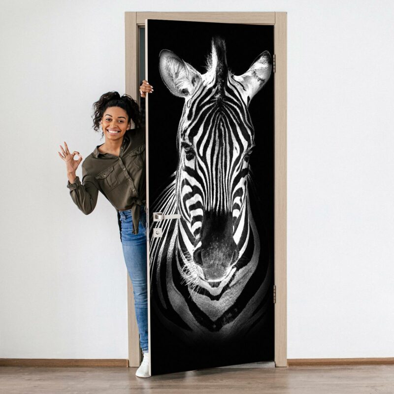 Zebra Face Door Sticker