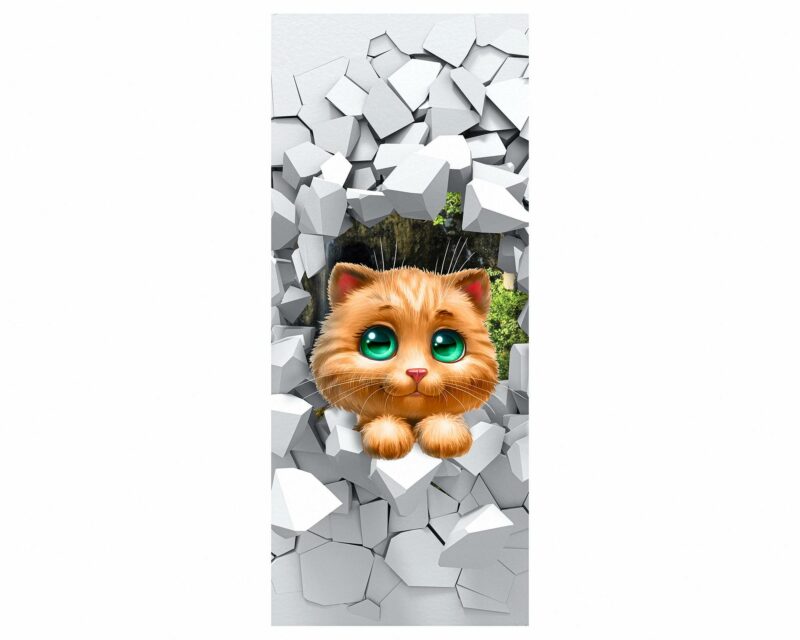 Cat Peeking Door Sticker