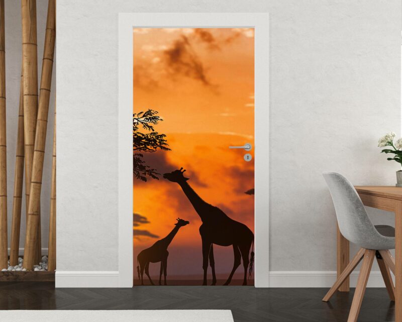 Giraffe Door Sticker