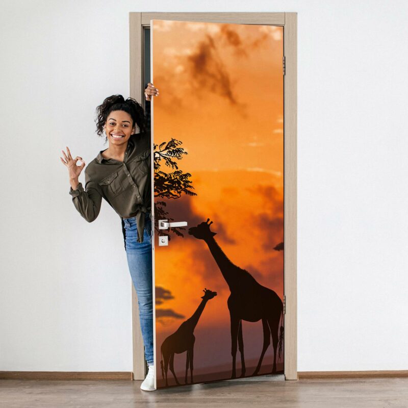 Giraffe Door Sticker