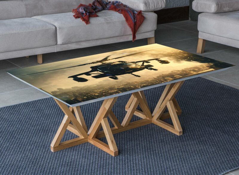 Military Helicopter Table Sticker