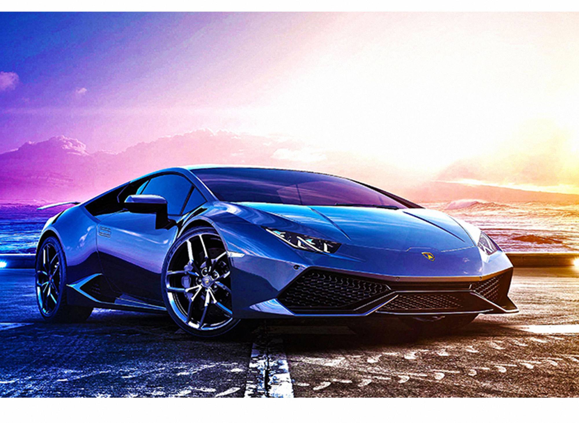 Blue Lamborghini Table Sticker