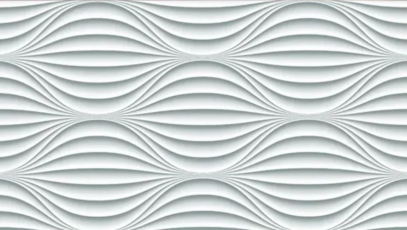 3D Effect White Waves Wall Mural Wallpaper