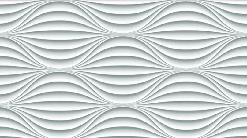 3D Effect White Waves Wall Mural Wallpaper