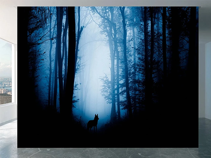 Forest Moonlight Wall Mural Wallpaper