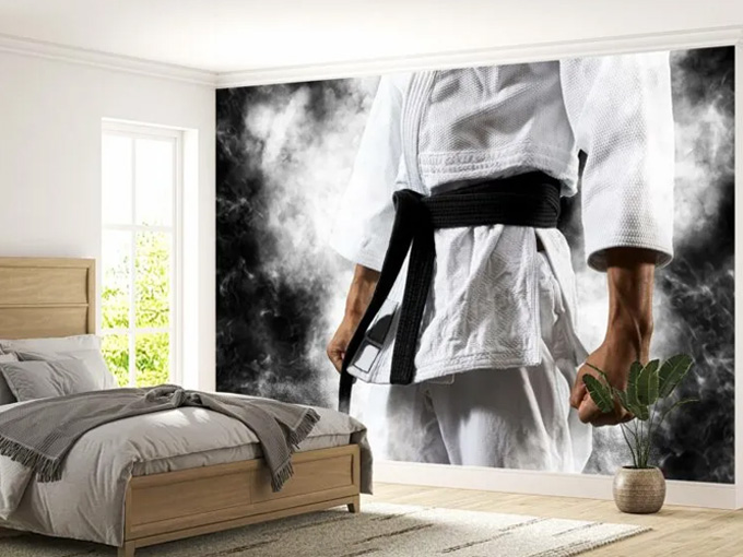 White Kimono with Black Belt Wallpaper
