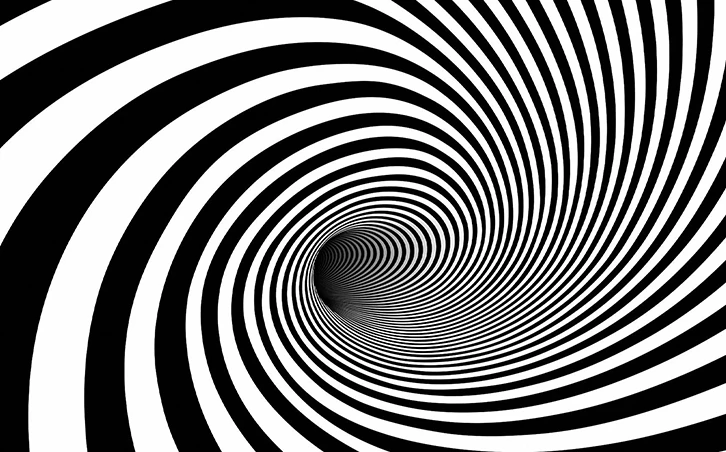 Black and White Spiral Wall Mural Wallpaper