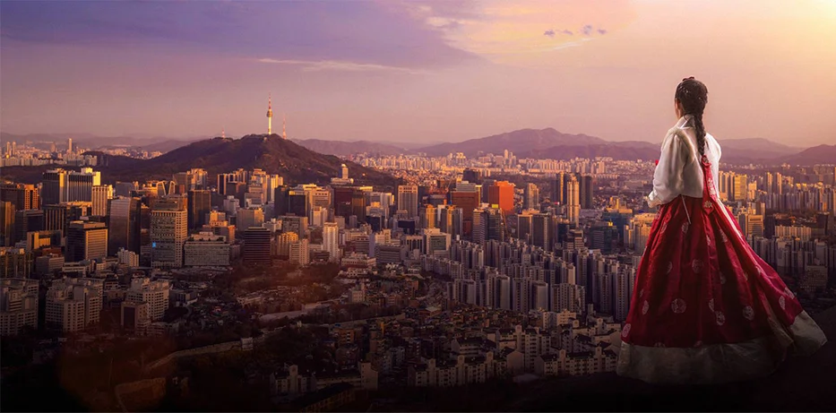 Sunrise in Korea Wall Mural Wallpaper